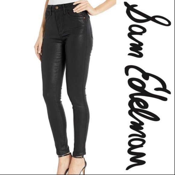 Sam Edelman Coated Black Skinny Jeans - Picture 1 of 5